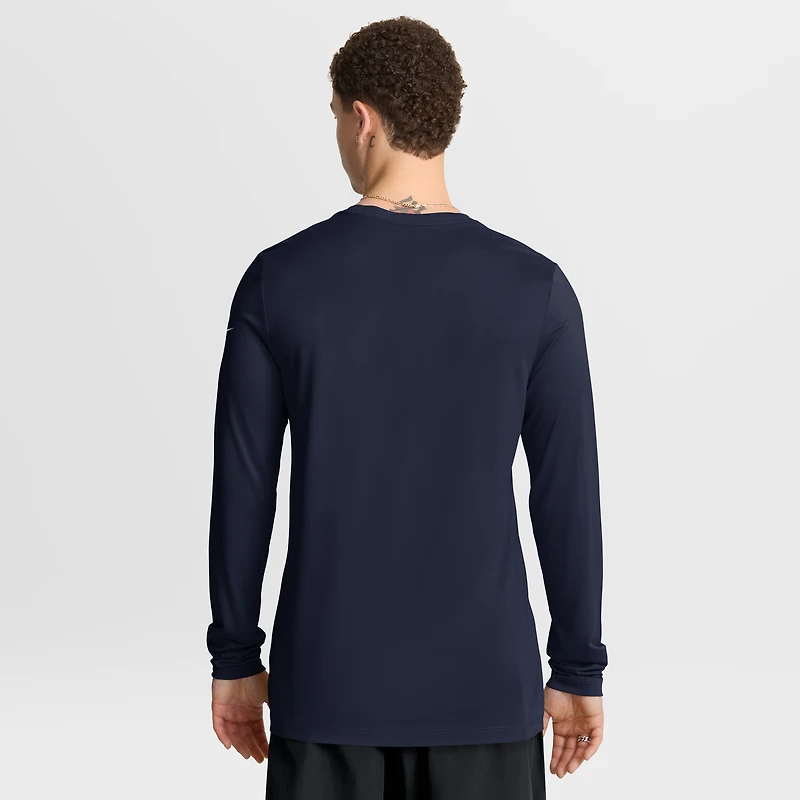 Men's Nike Navy New England Patriots Primetime Legend Icon Performance Long Sleeve T-Shirt