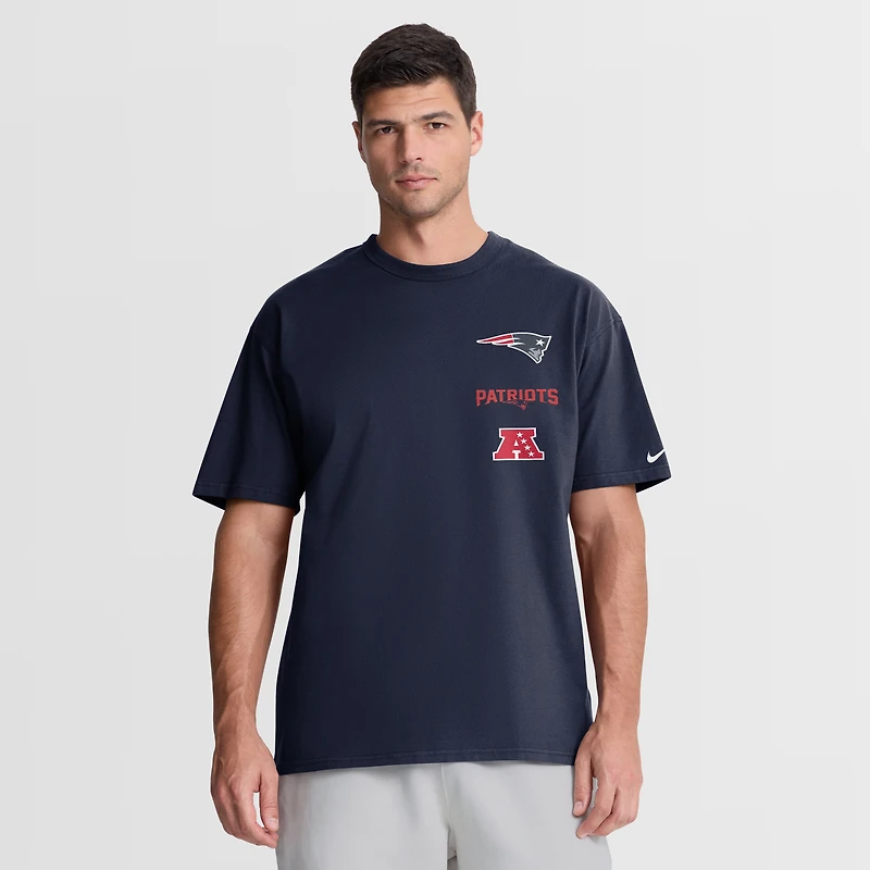 T-shirt Nike Primetime Max90 bleu marine pour homme, New England Patriots