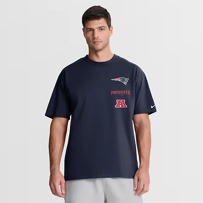 T-shirt Nike Primetime Max90 bleu marine pour homme, New England Patriots