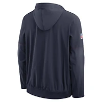 Men's Nike Navy New England Patriots Sideline Anorak Half-Zip Hooded Jacket