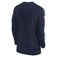Men's Nike Navy New England Patriots Sideline Coach UV Performance Long Sleeve T-Shirt