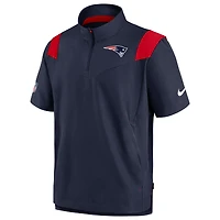 Men's Nike Navy New England Patriots Sideline Coaches Chevron Lockup Pullover Top