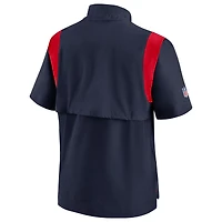 Men's Nike Navy New England Patriots Sideline Coaches Chevron Lockup Pullover Top