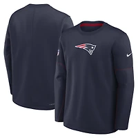 Men's Nike Navy New England Patriots Sideline Coaches Midweight Therma-FIT Sweatshirt