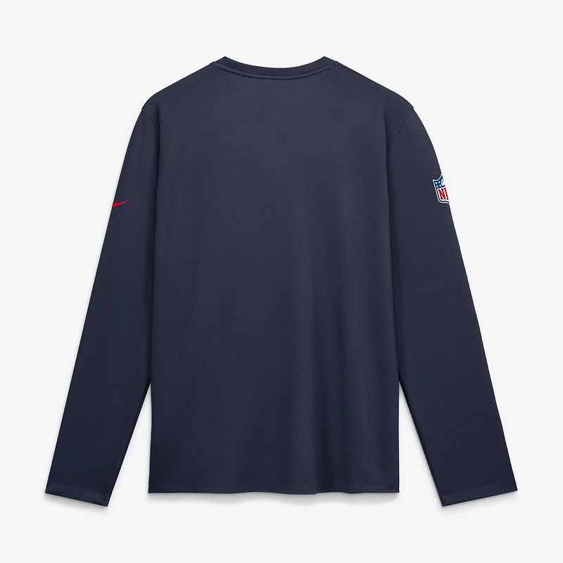 Men's Nike  Navy New England Patriots Sideline Coaches UV Dri-FIT Long Sleeve Shirt