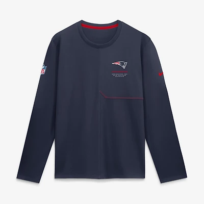 Men's Nike  Navy New England Patriots Sideline Coaches UV Dri-FIT Long Sleeve Shirt
