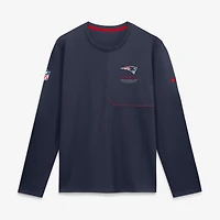 Men's Nike  Navy New England Patriots Sideline Coaches UV Dri-FIT Long Sleeve Shirt