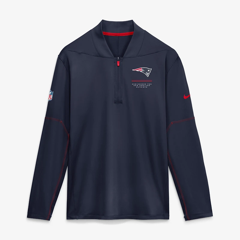 Men's Nike Navy New England Patriots Sideline Dri-FIT Half-Zip Pullover