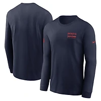 Men's Nike Navy New England Patriots Sideline Dri-FIT Long Sleeve T-Shirt