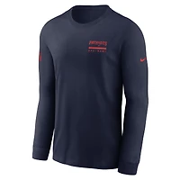Men's Nike Navy New England Patriots Sideline Dri-FIT Long Sleeve T-Shirt