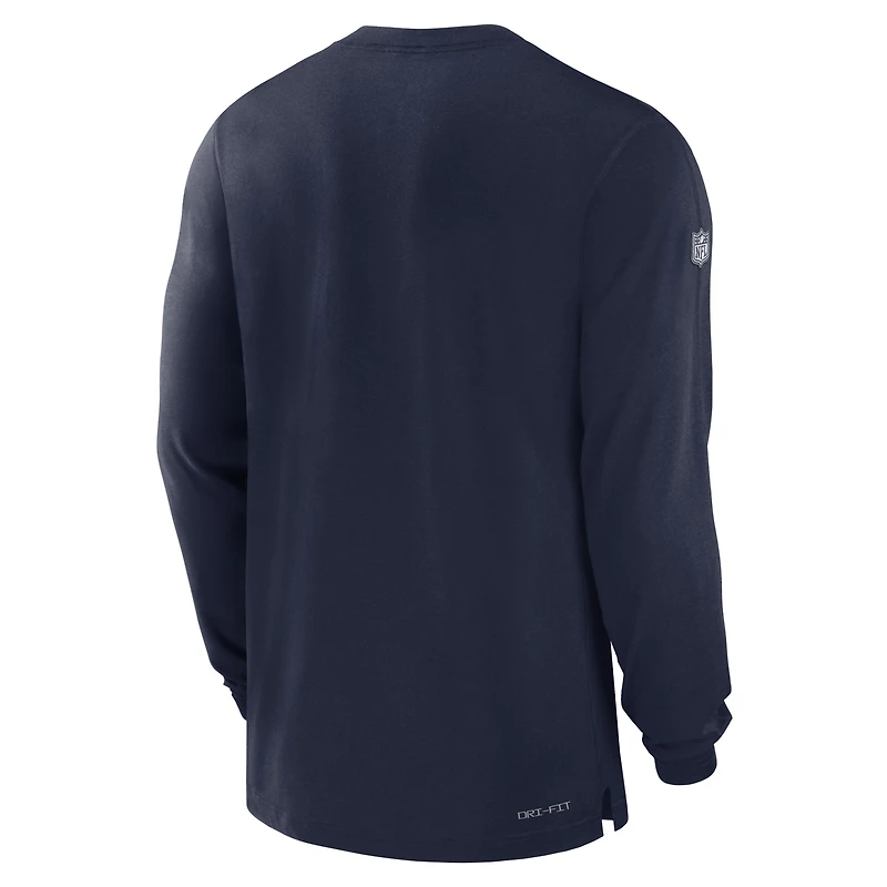 Men's Nike Navy New England Patriots Sideline Performance Long Sleeve T-Shirt