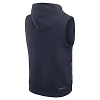 Sweat à capuche sans manches Nike bleu marine New England Patriots Sideline Performance pour homme