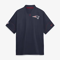 Men's Nike Navy New England Patriots Sideline Short Sleeve Quarter-Zip Coaches Jacket