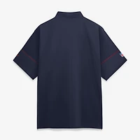 Men's Nike Navy New England Patriots Sideline Short Sleeve Quarter-Zip Coaches Jacket
