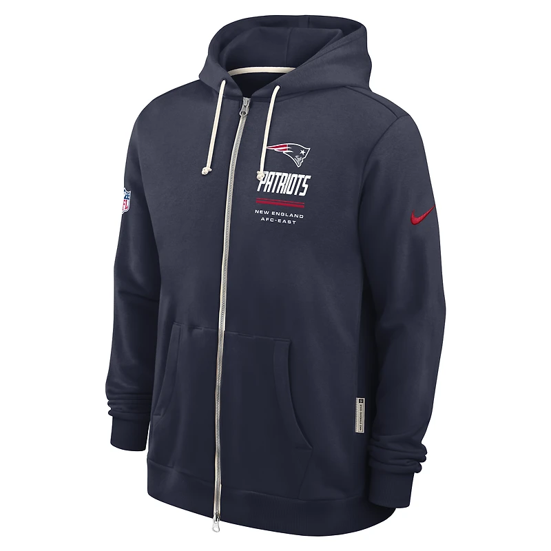 Men's Nike Navy New England Patriots Sideline Standard Issue Dri-FIT Full-Zip Hoodie