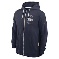 Men's Nike Navy New England Patriots Sideline Standard Issue Dri-FIT Full-Zip Hoodie