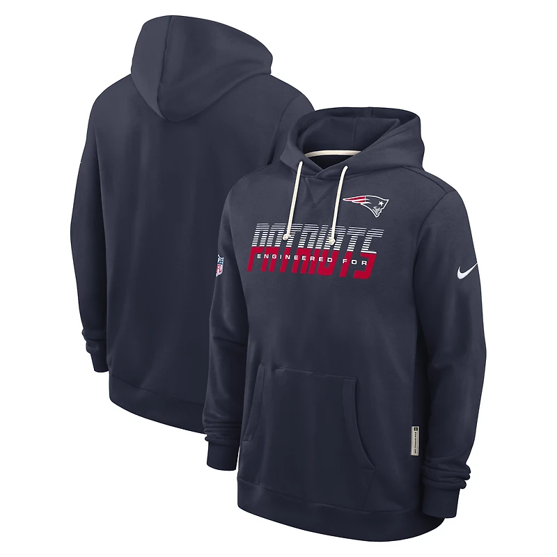 Sweat à capuche Nike Dri-FIT bleu marine New England Patriots Sideline Standard Issue pour homme