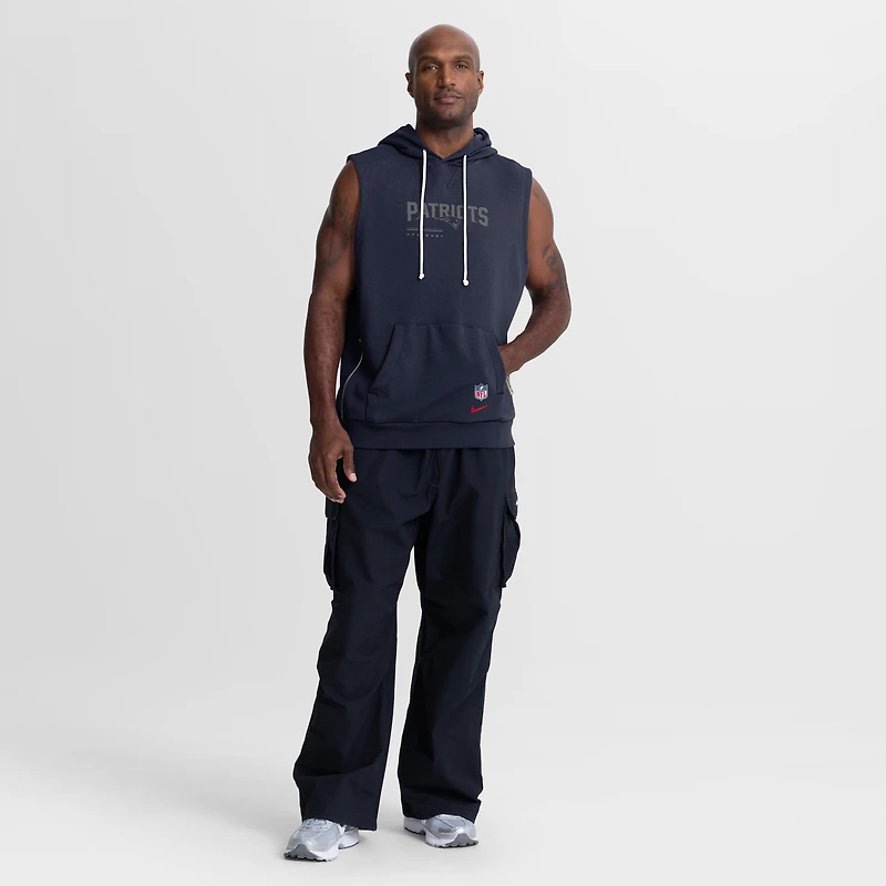 Men's Nike Navy New England Patriots Sideline Standard Issue Dri-FIT Sleeveless Hoodie