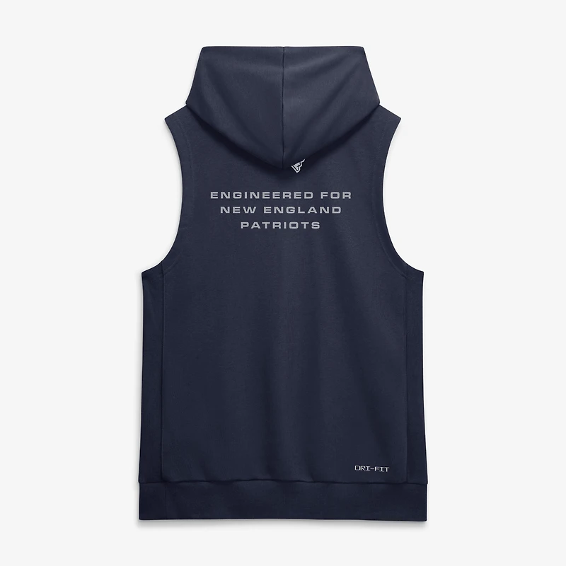 Men's Nike Navy New England Patriots Sideline Standard Issue Dri-FIT Sleeveless Hoodie