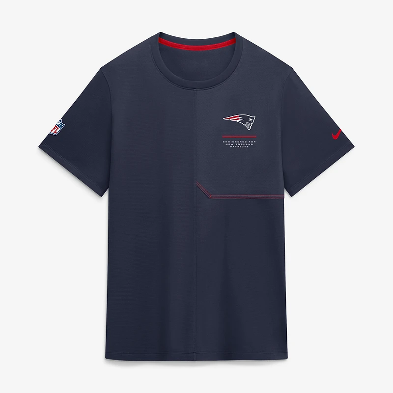 Men's Nike Navy New England Patriots Sideline UV Dri-FIT Coaches Shirt