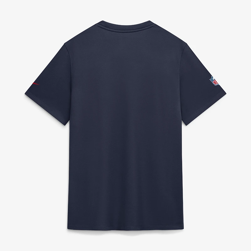 T-shirt d'entraîneur Nike bleu marine New England Patriots Sideline UV Dri-FIT pour homme