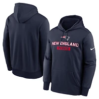 Men's Nike Navy New England Patriots Toss Sweep Performance Pullover Hoodie