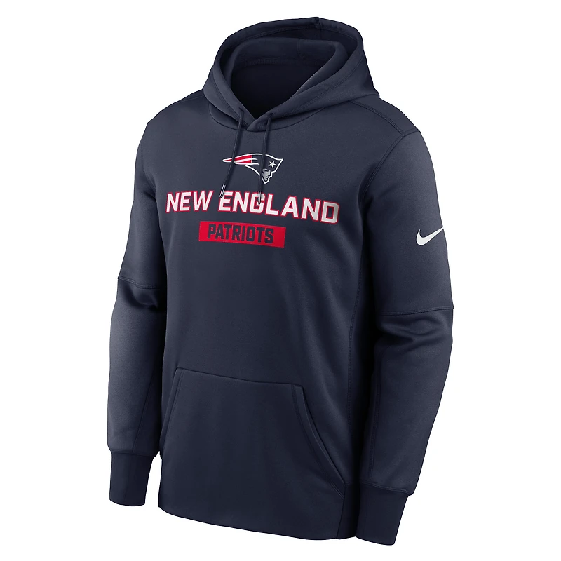 Men's Nike Navy New England Patriots Toss Sweep Performance Pullover Hoodie