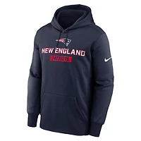 Men's Nike Navy New England Patriots Toss Sweep Performance Pullover Hoodie