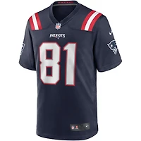 Maillot de joueur retraité Nike Randy Moss pour hommes, bleu marine, New England Patriots Game