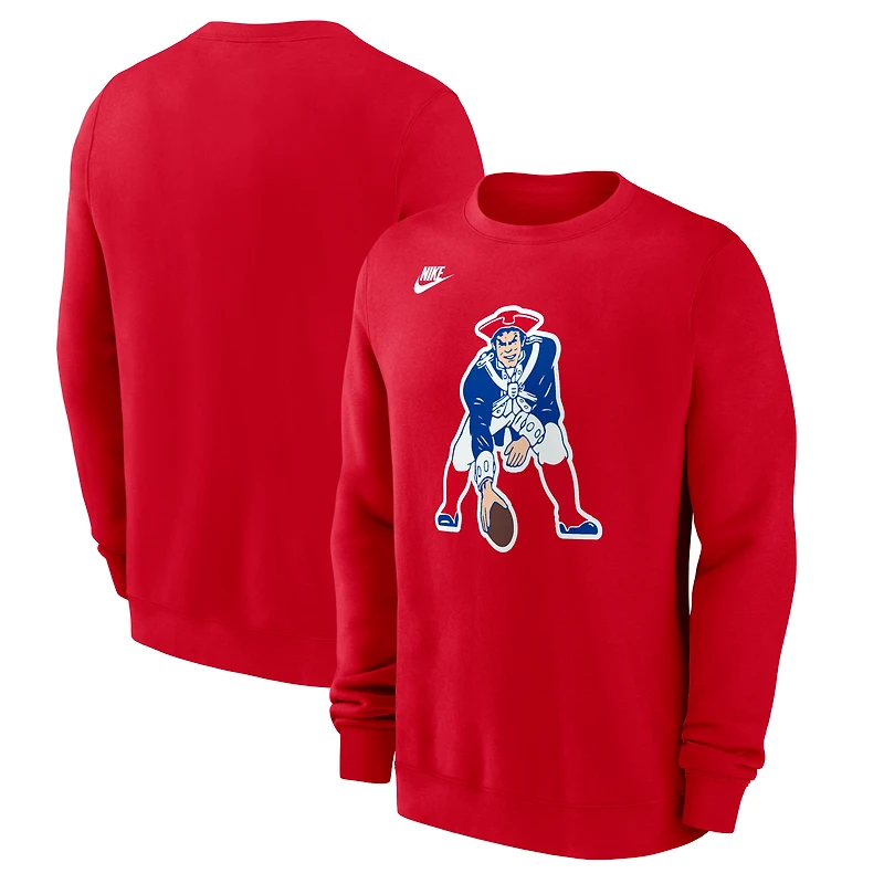 Men's Nike Red New England Patriots Pat Patriot Club Sweatshirt