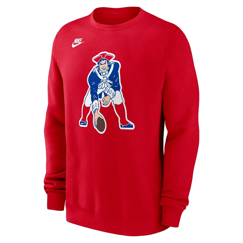 Sweat-shirt Nike rouge pour homme, modèle New England Patriots Pat Patriot Club
