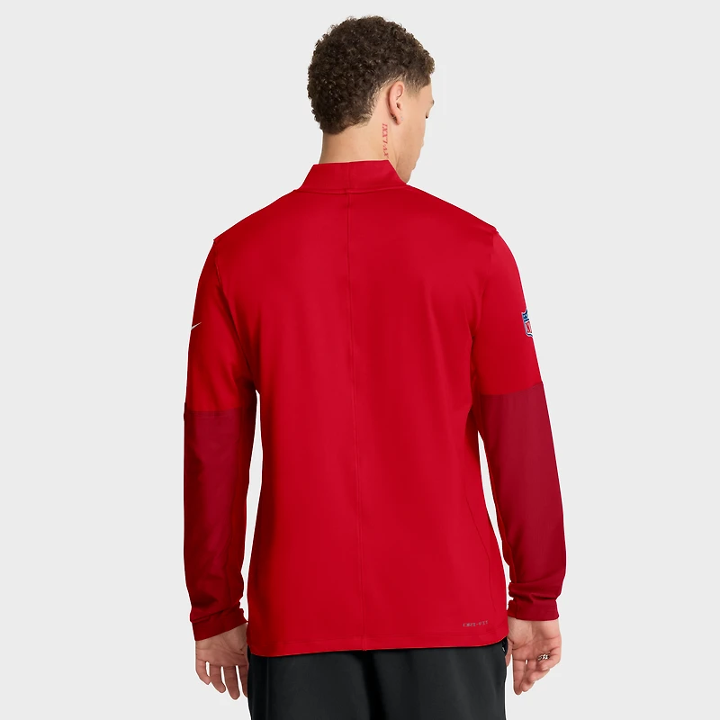 Men's Nike Red New England Patriots Sideline Dri-FIT Half-Zip Pullover