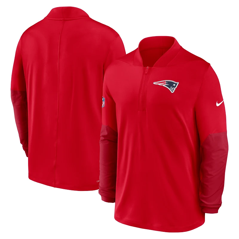 Men's Nike Red New England Patriots Sideline Dri-FIT Half-Zip Pullover