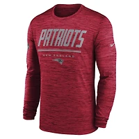 Men's Nike Red New England Patriots Sideline Offensive Transition Velocity Dri-FIT Long Sleeve T-Shirt