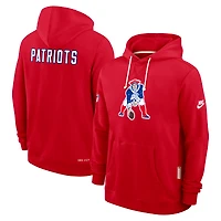 Sweat à capuche Nike rouge New England Patriots Sideline Standard Issue Alt 2 Dri-FIT pour homme