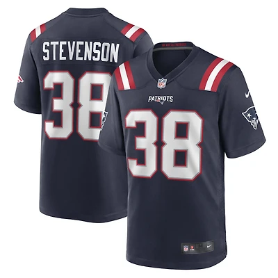 Maillot de match Nike Rhamondre Stevenson bleu marine des New England Patriots pour homme