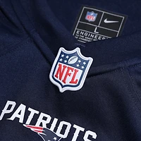 Maillot de match Nike Rhamondre Stevenson bleu marine des New England Patriots pour homme