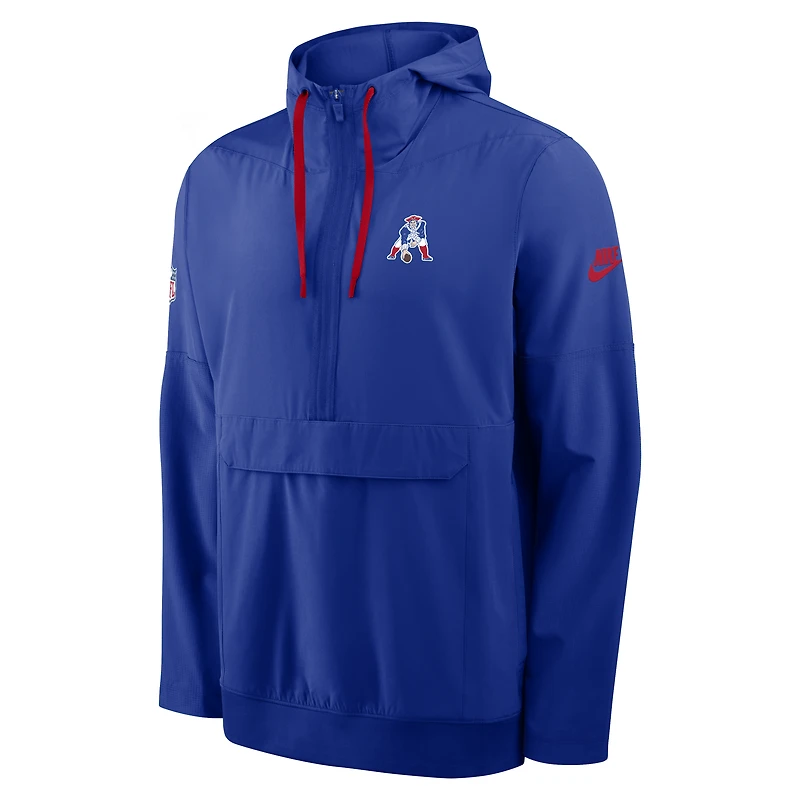 Men's Nike Royal New England Patriots Alt Anorak Half-Zip Hooded Jacket