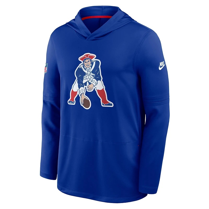 Men's Nike Royal New England Patriots Alt Dri-FIT Hooded Long Sleeve T-Shirt