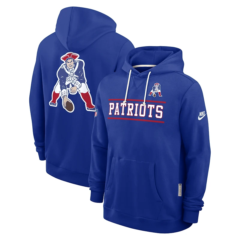Sweat à capuche Nike Royal New England Patriots Alt Sideline Standard Issue Dri-FIT pour homme