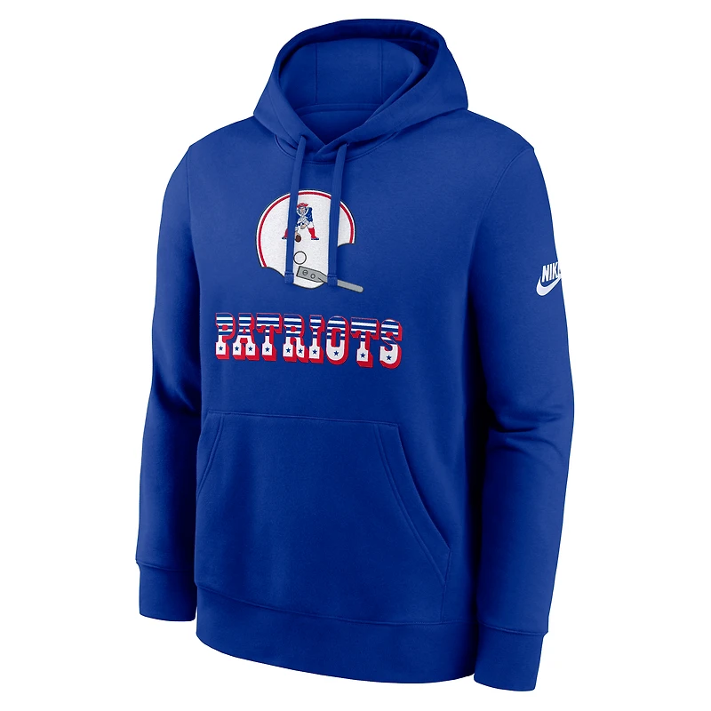 Men's Nike Royal New England Patriots Best Season Rewind Club Pullover Hoodie
