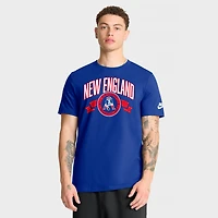 T-shirt Nike Royal New England Patriots Rewind pour homme, coupe avant et arrière, essentiel