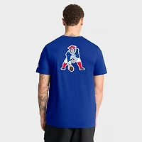 T-shirt Nike Royal New England Patriots Rewind pour homme, coupe avant et arrière, essentiel