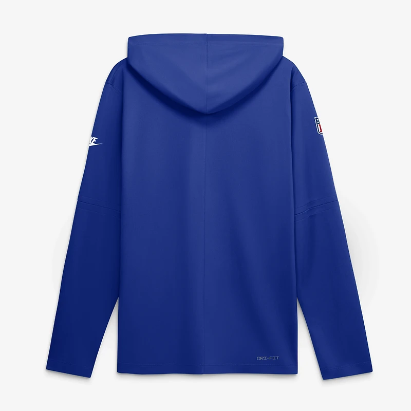 T-shirt à capuche manches longues Nike Royal New England Patriots Sideline Dri-FIT pour homme