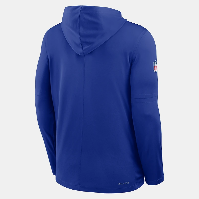 Men's Nike Royal New England Patriots Sideline Dri-FIT Long Sleeve Hooded T-Shirt