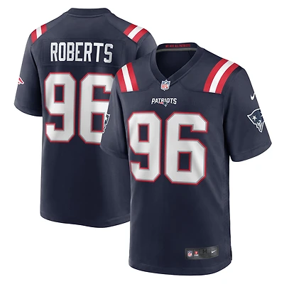 Maillot de joueur match Nike Sam Roberts des New England Patriots pour hommes, bleu marine