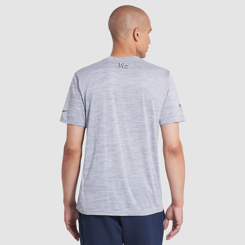 Men's Nike Silver New England Patriots 2025 Rivalries Collection Sideline Velocity Dri-FIT T-Shirt