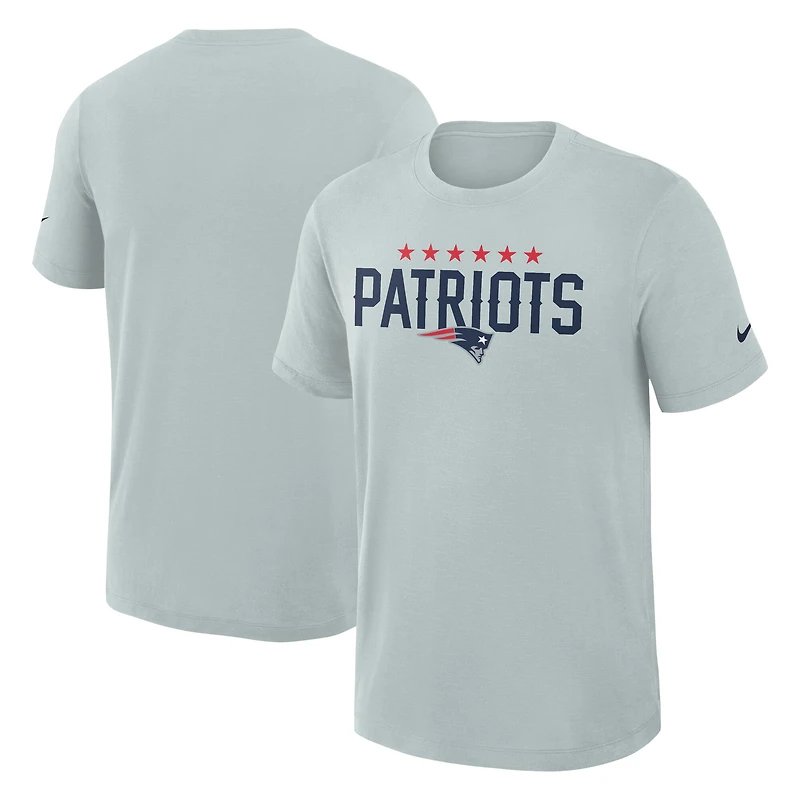 T-shirt Nike Silver New England Patriots 2025 Rivalries Collection Slub Dri-FIT pour homme