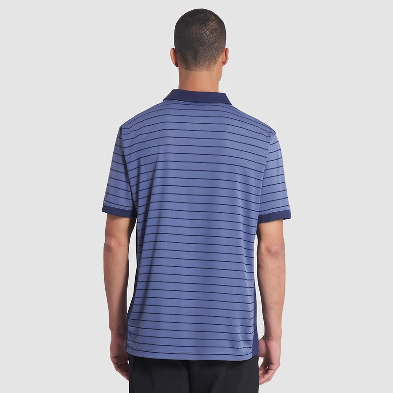 Men's Nike Storm Blue New England Patriots 2025 Rivalries Collection Sideline Victory Striped Dri-FIT Polo