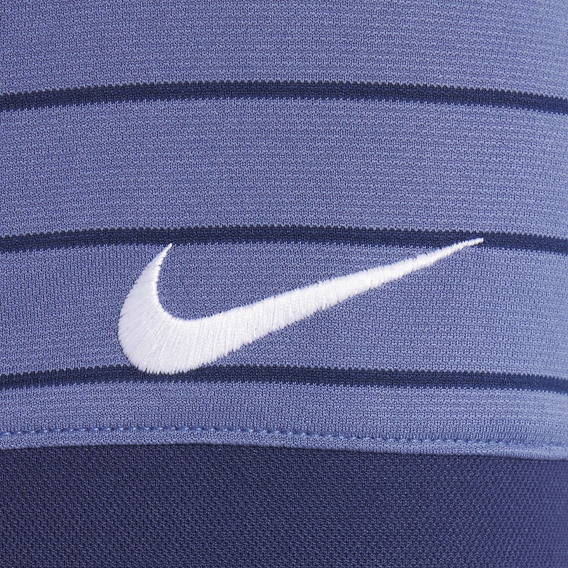 Men's Nike  Storm Blue New England Patriots 2025 Rivalries Collection Sideline Victory Striped Dri-FIT Polo